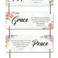 Hope, Grace, Peace, Joy - Bible Verse Wall Hanging For Home Decoration
