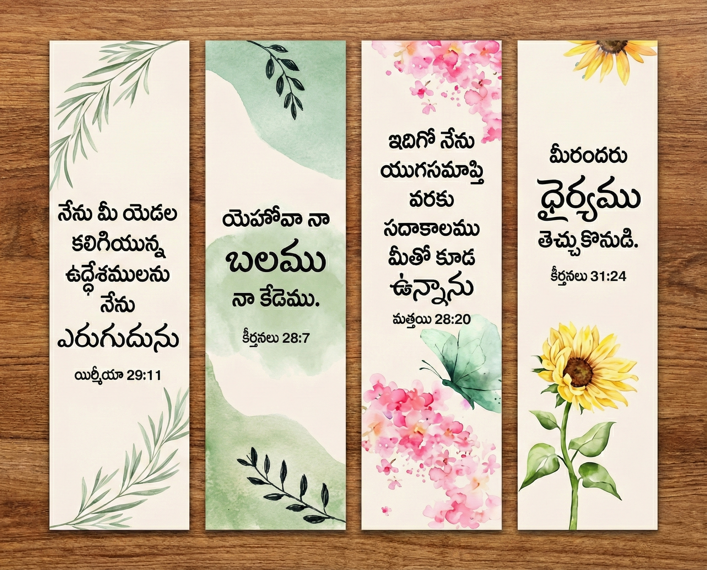 Christ Path "Grace in Bloom" – 100 Piece Telugu Bookmark Collection